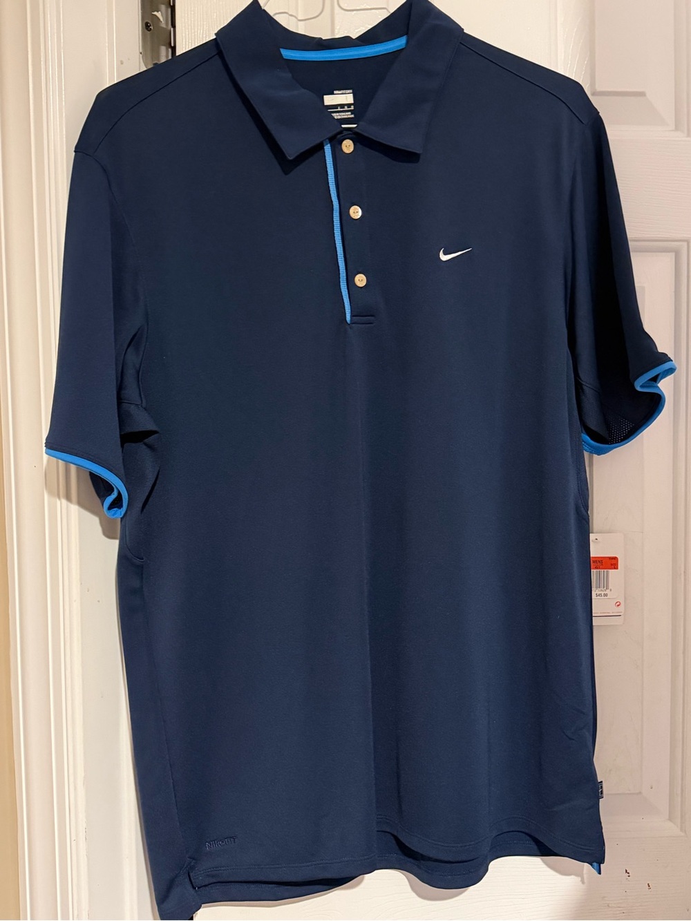 Nike Men’s Navy Polo with Light Blue Trim